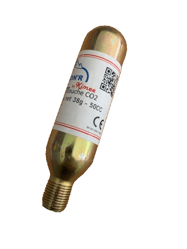 Cartouche CO2 38g (50CC) pour airbag